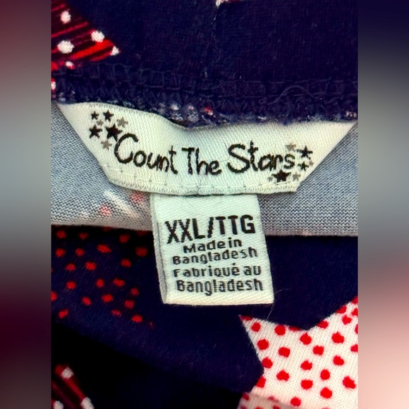 STARS Pajama Lounge Pants * size XXL 2X 2XL * Blue Red White * - Picture 6 of 9